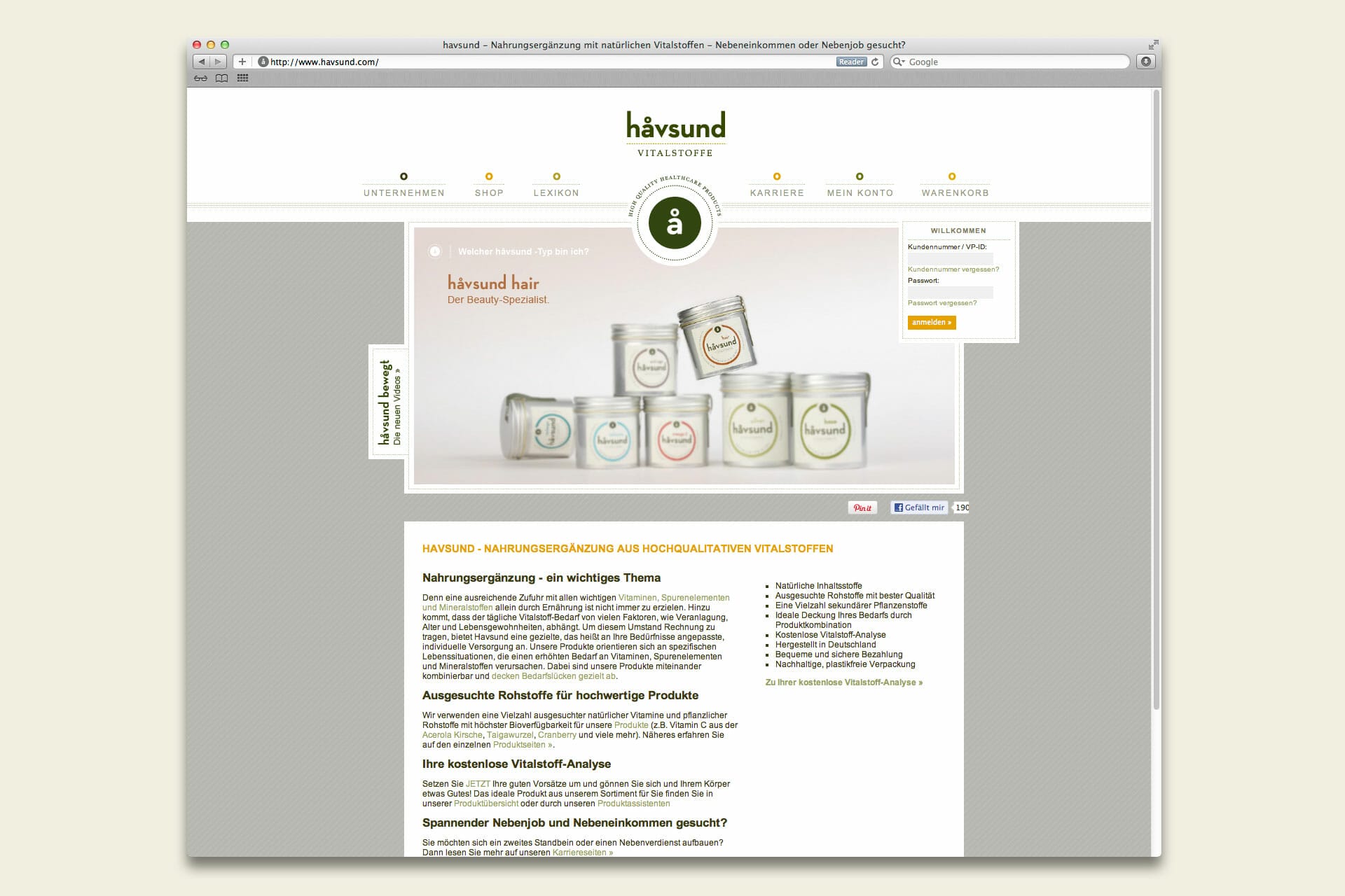 Havsund Website V1.0 Home
