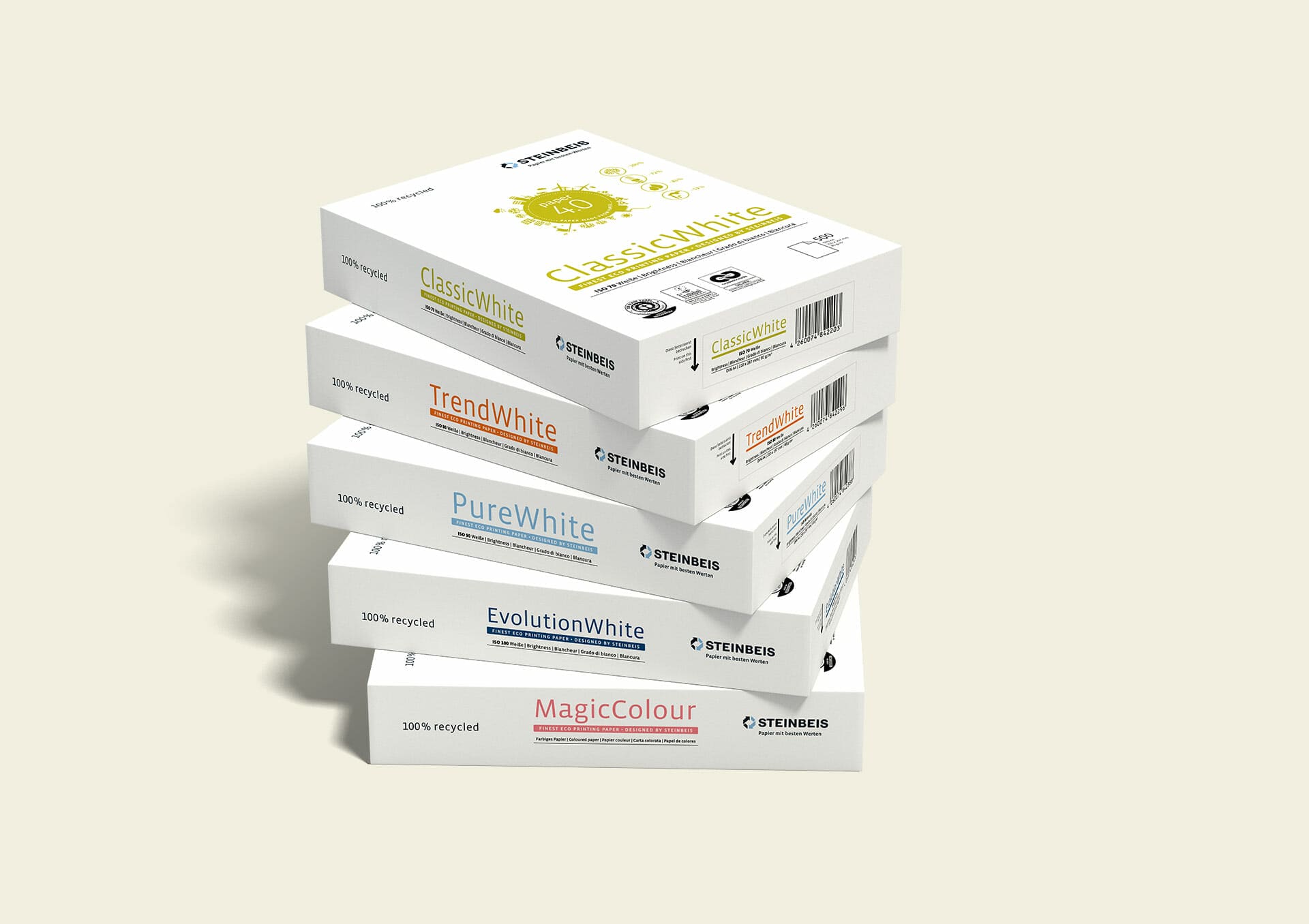 Steinbeis Papier Packaging Redesign 2015 Stapel