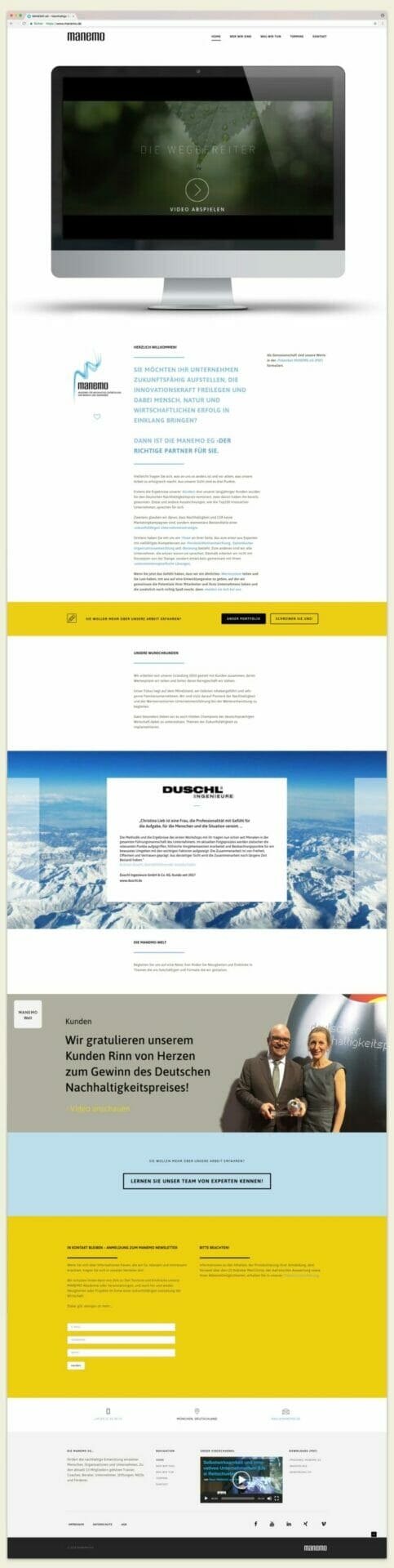 MANEMO Website 2017 Startseite komplett