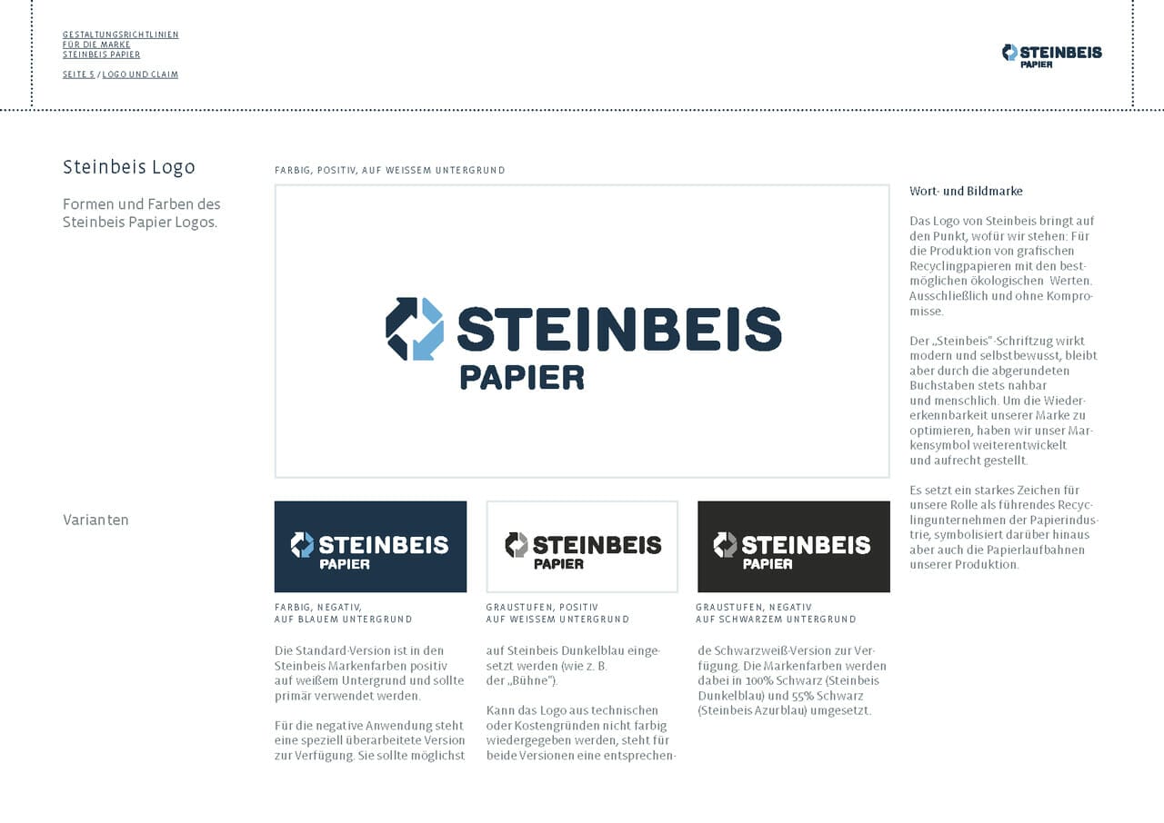 Steinbeis Papier Styleguide 2016 Seite 5
