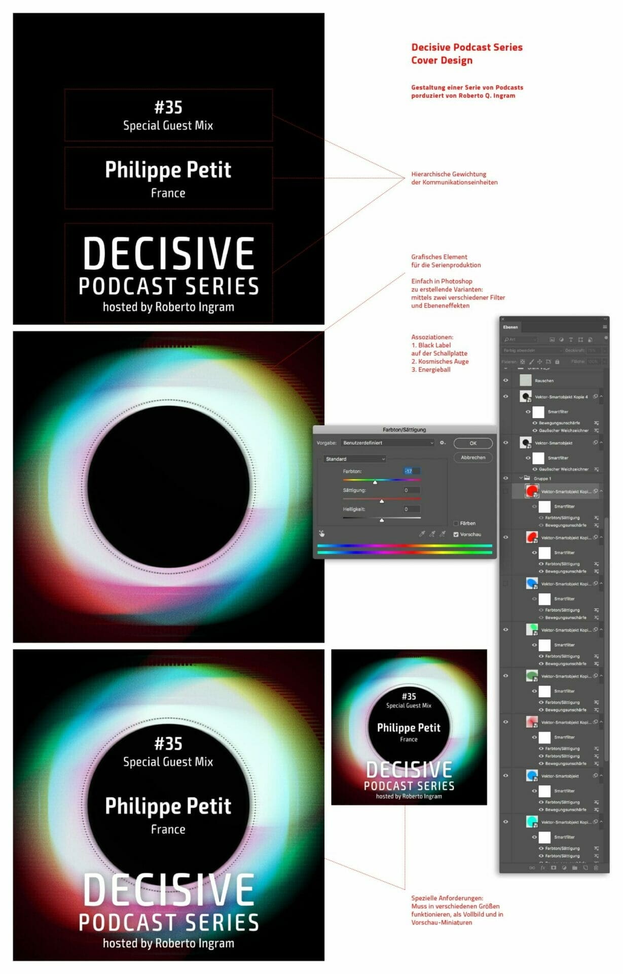 Grafisches Konzept für Decisive Podcast Series